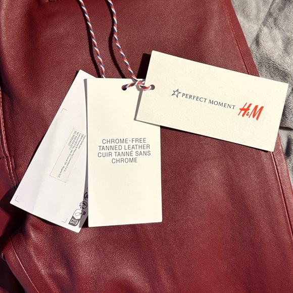 Perfect Moment H&M NWT 
Burgundy boot-cut genuine leather pants - Picture 14 of 14